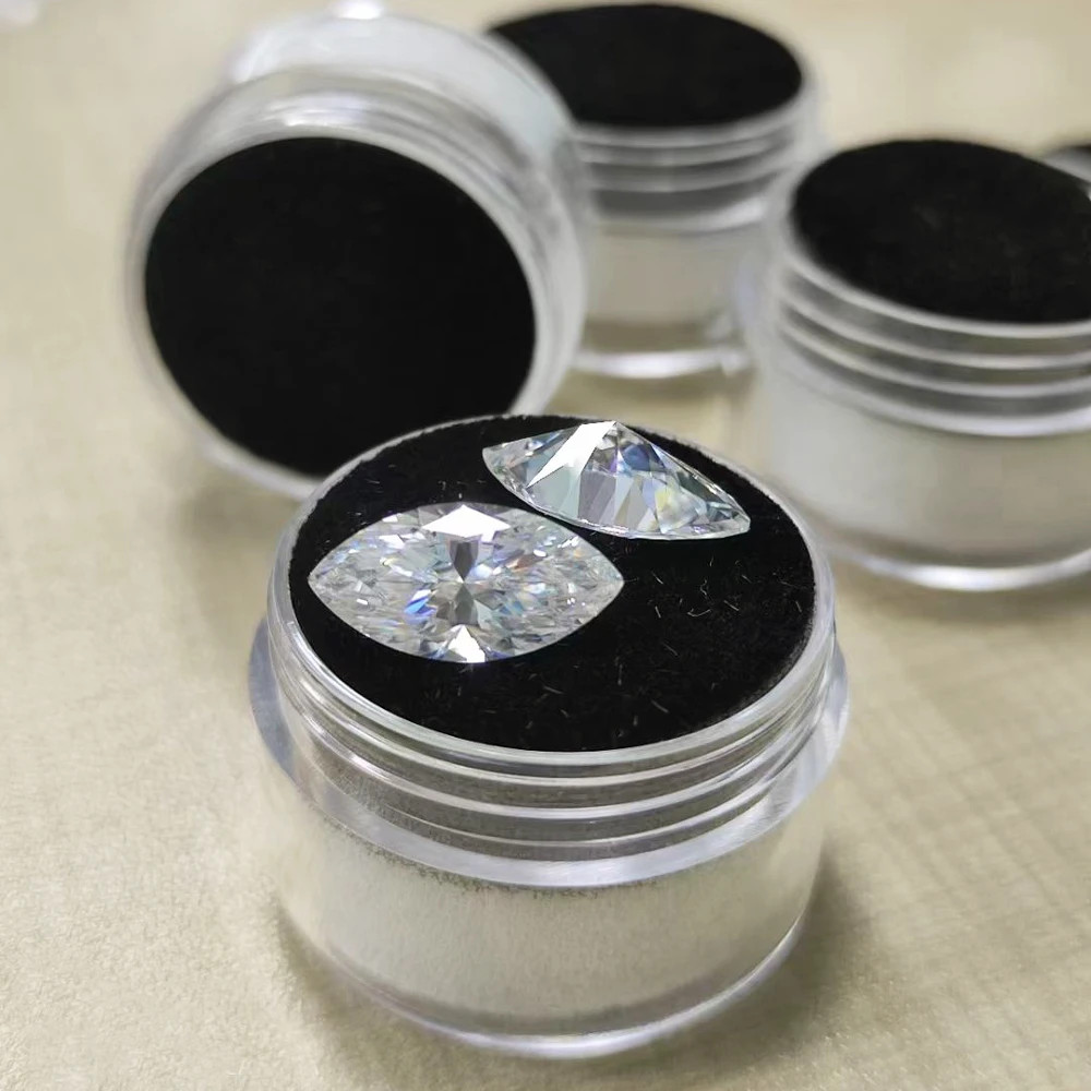 US Hot Sale 1-8pcs Marquise Cut 0.1-5ct Moissanite Loose D Color VVS1 GRA
