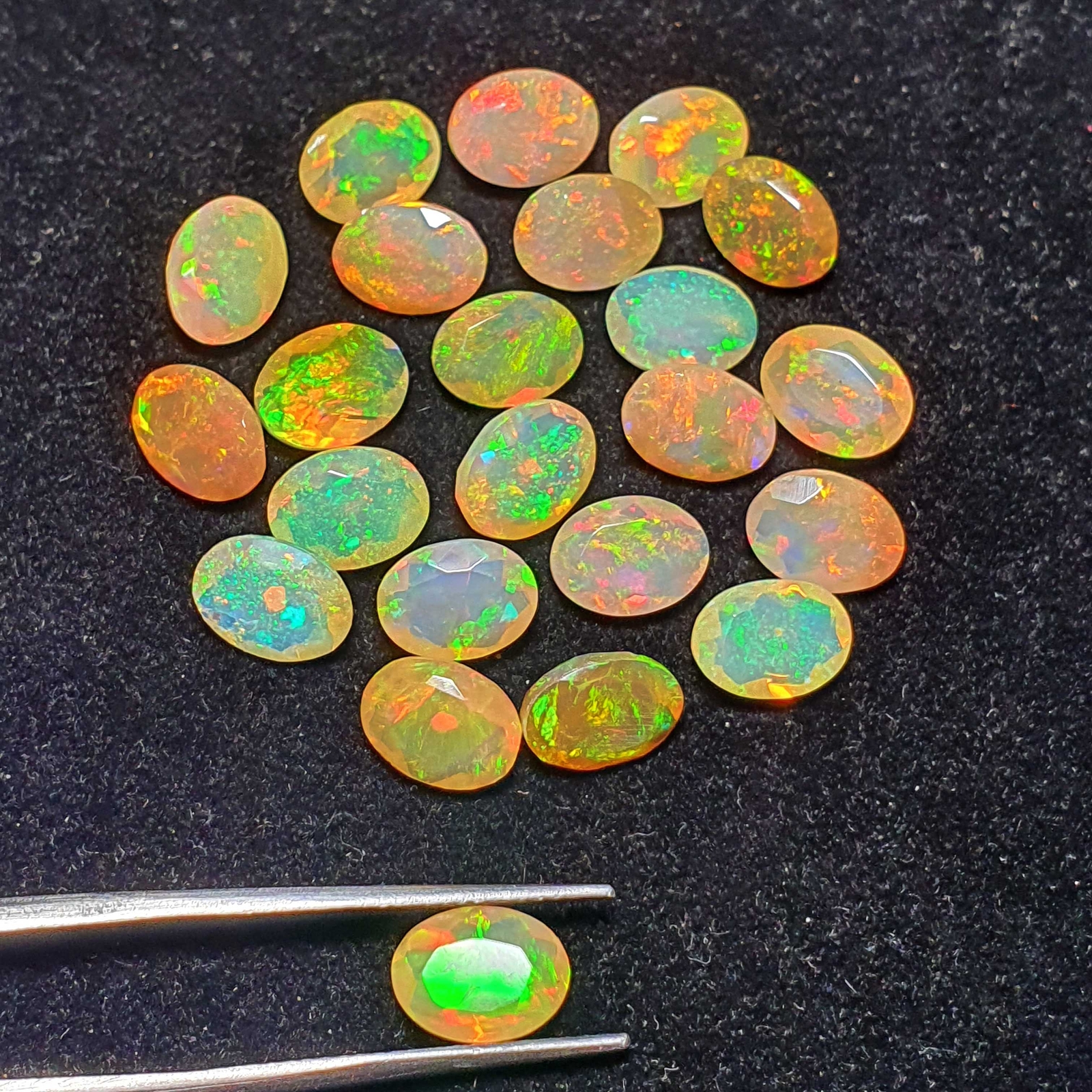 Natural Ethiopian Opal Cut Multi Fire Opal Loose Gemstone Lot 15 Pcs 6×8 MM 10CT