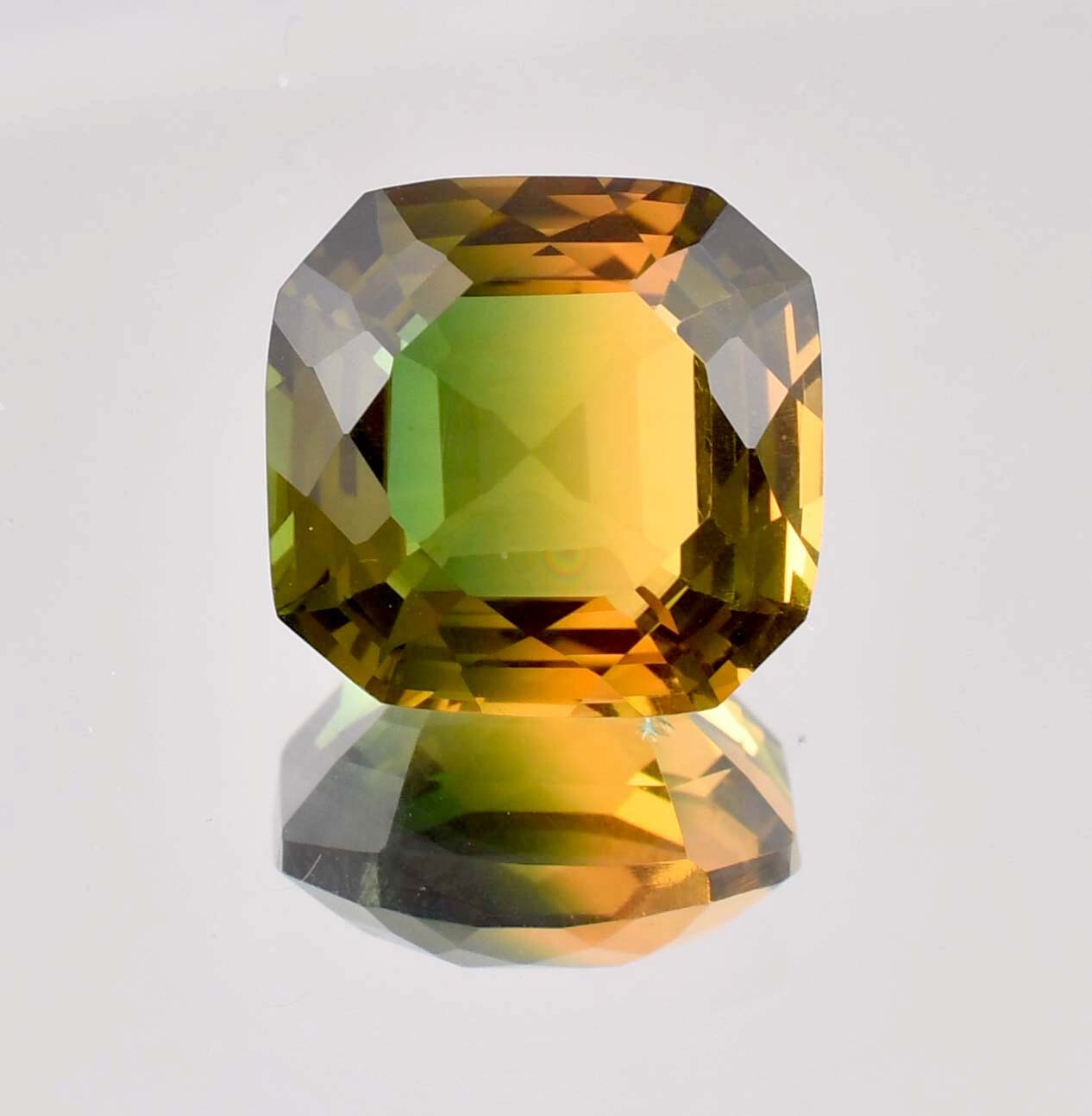 Flawless Natural Bi-Color Yellow Green Tourmaline (GIT Certified) Loose Gemstone