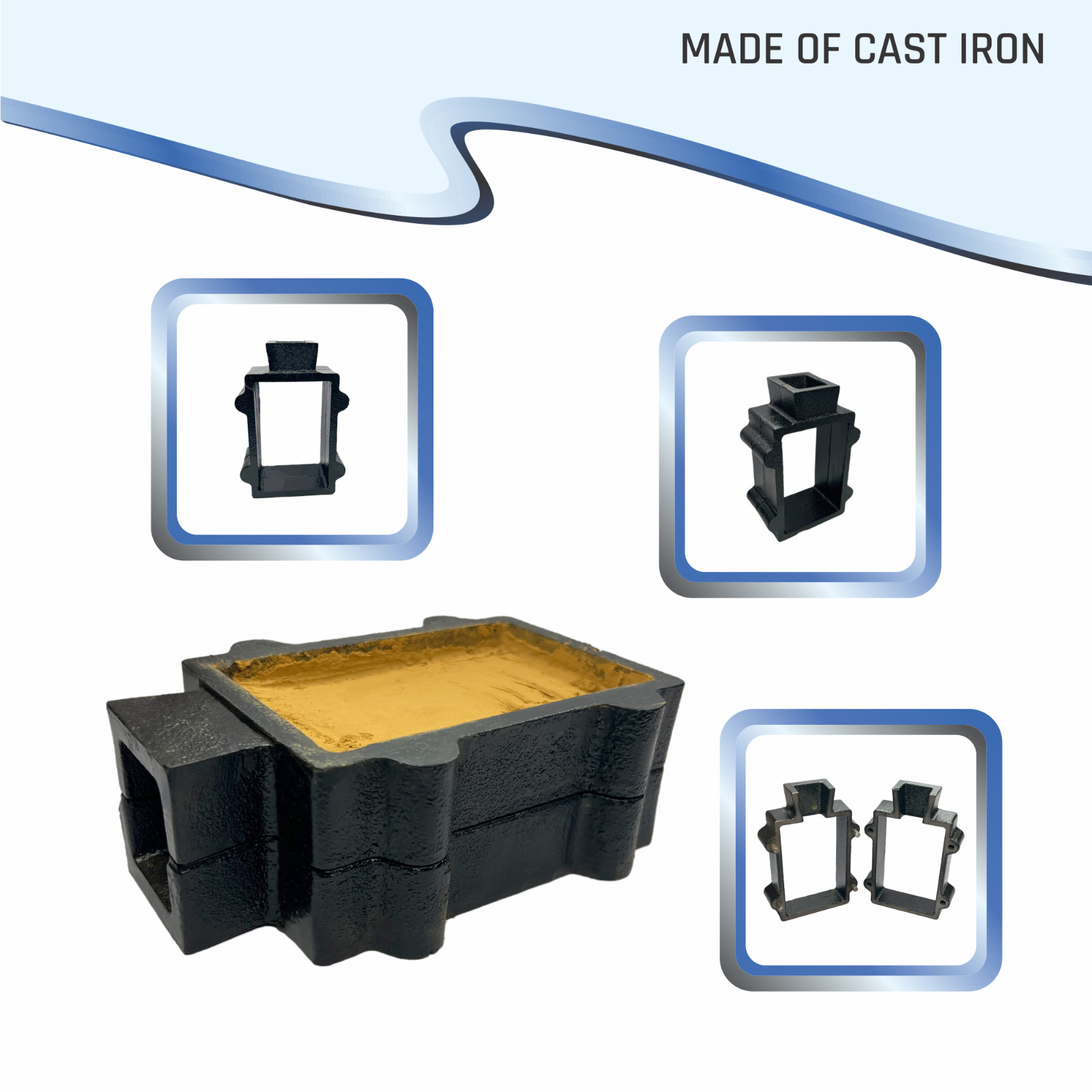Cast Iron 2-Part Flask Mold for Sand Casting Jewelry Making Tool