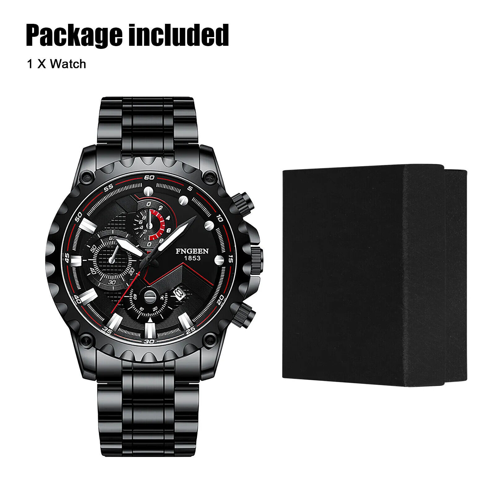 Men’s Watch Classic Stainless Steel Quartz Analog Business Waterproof Wristwatch