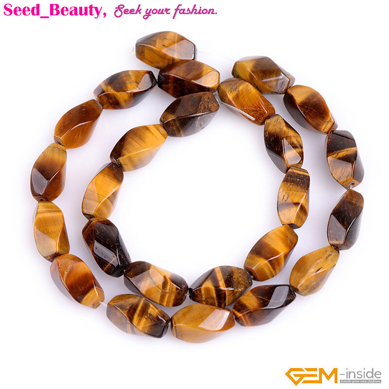 Natural Gemstone Stone Twist Beads Jewelry Making 15″ Loose 8x16mm Bead 24-25Pcs