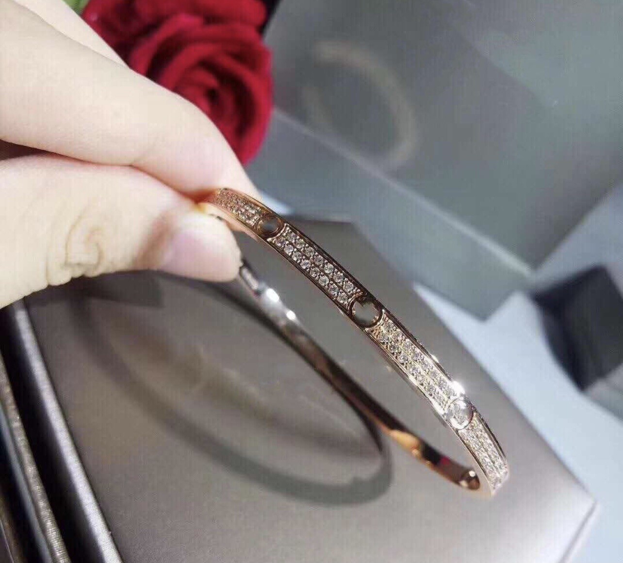 glass diamond bracelet. Can Take 30 Days To Ship But A lot Less.