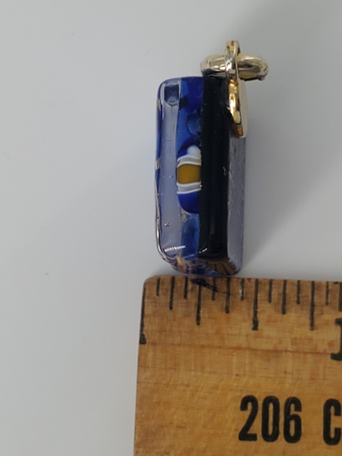 Murano Glass PENDANT Jewelry Blue Gold White Made In Italy Guaranteed Authentic
