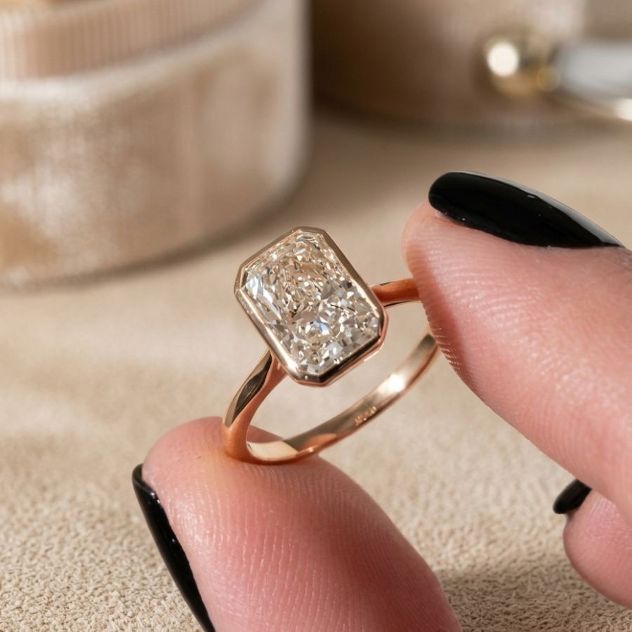 2.00Ct Radiant Cut VS1 Lab Grown Diamond Wedding Engagement Ring 14k Yellow Gold