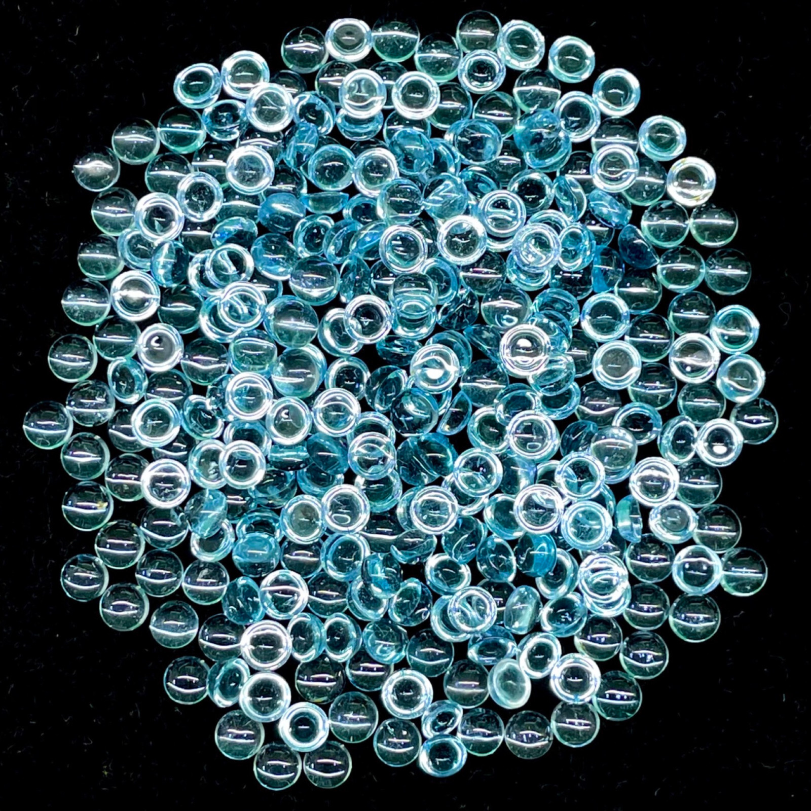 40 Pcs Natural Sky Blue Topaz 4.7-5mm Round Shape Loose Cabochon Gemstones Lot