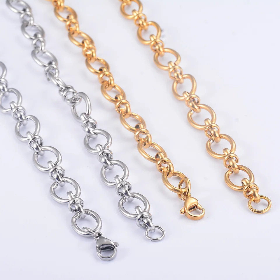 Heavy Oval Necklace Stainless Steel Big Link Punk Chain Chunky Men Jewelry