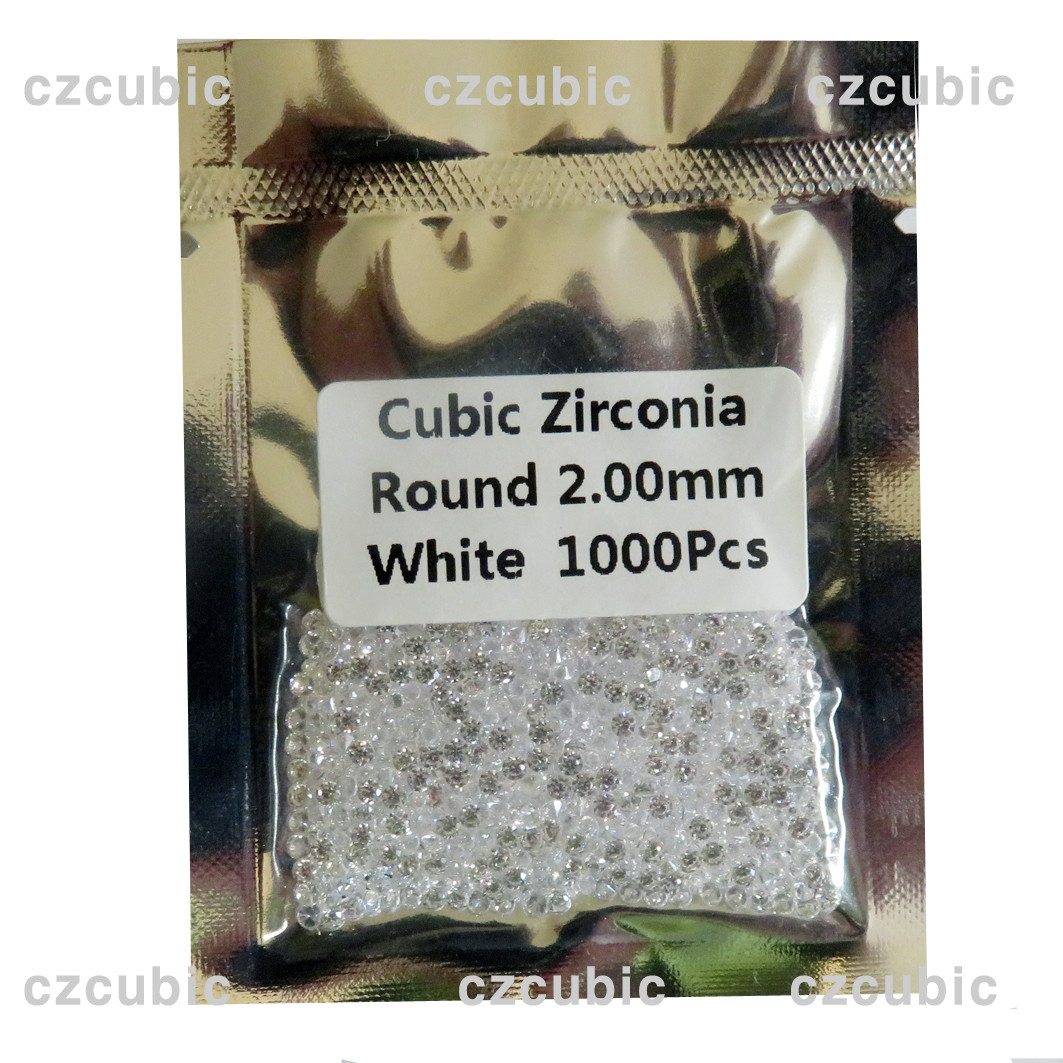 1000 PCS ROUND CUBIC ZIRCONIA/CZ STONES 5A QUALITY 0.70 – 3.00 MM SHIP IN US NO1
