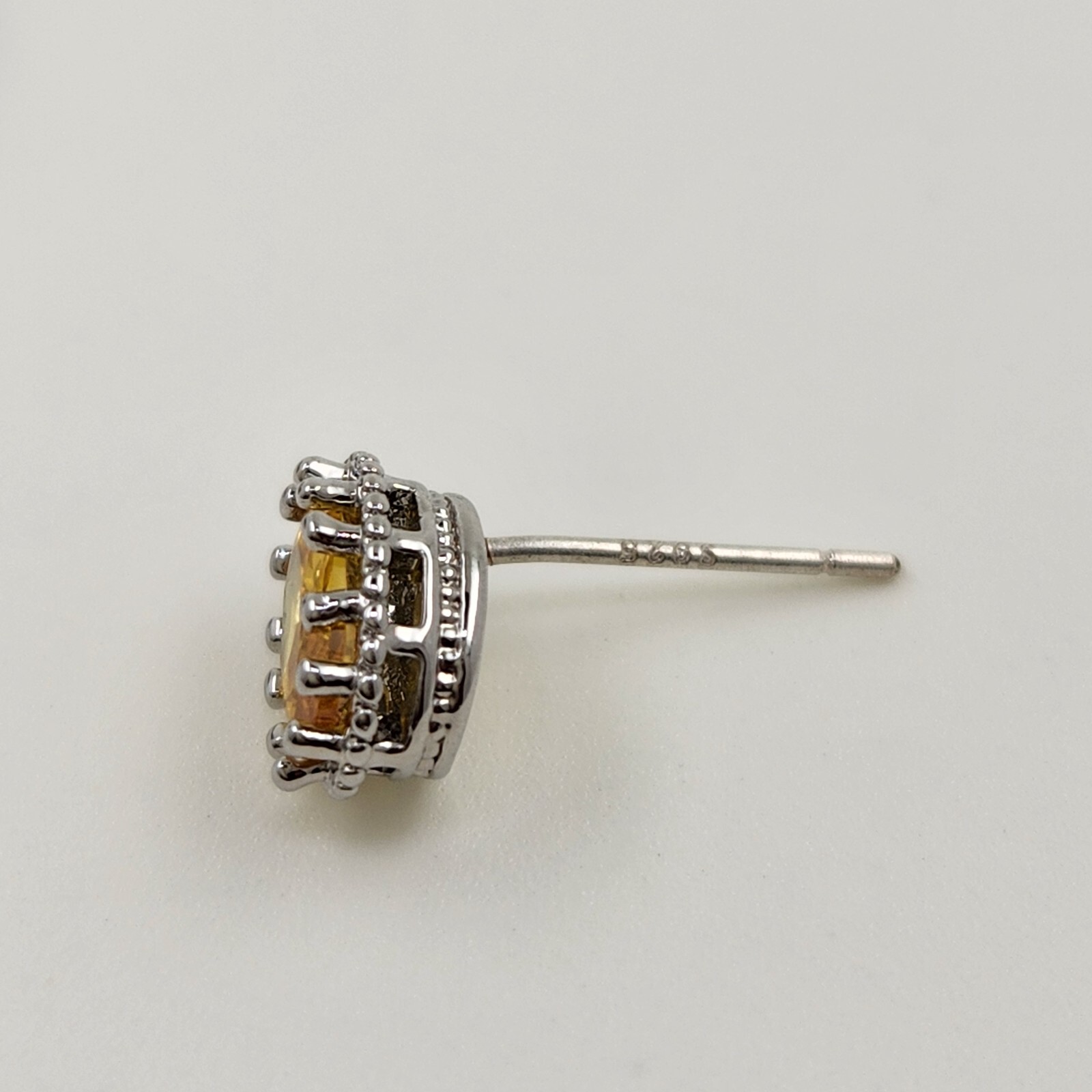925 Sterling Silver 2CT Oval Citrine 3/8” Earrings Gemstone