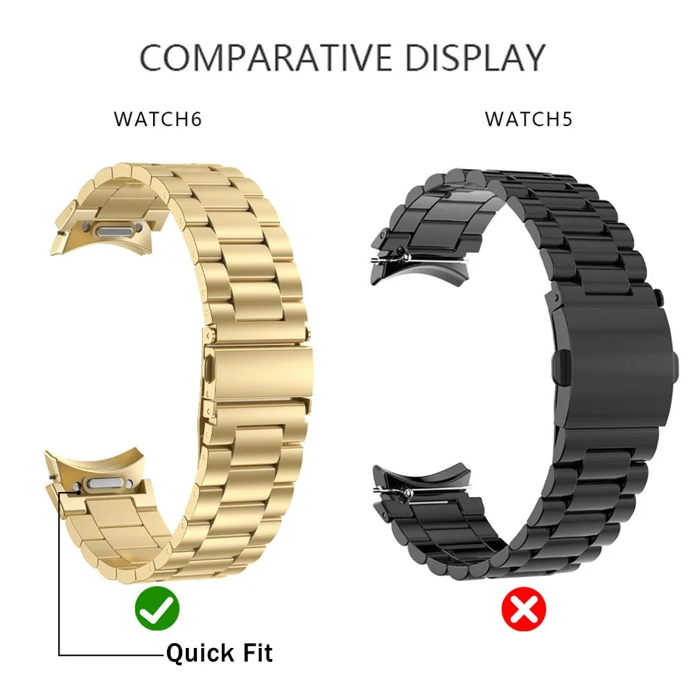 No Gap Quick Fit Strap for Samsung Galaxy Watch 7 6 5 4 40/44mm Metal Bracelet