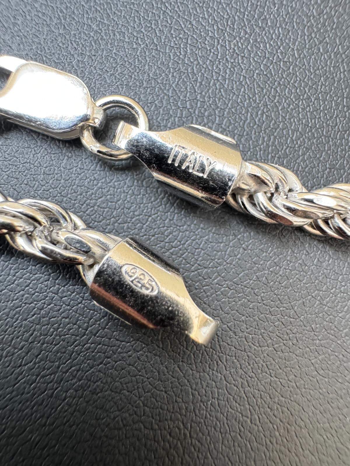 Real Solid 925 Silver W. Rhodium Finish Rope Chain 1.5-6mm Necklace Mens Ladies