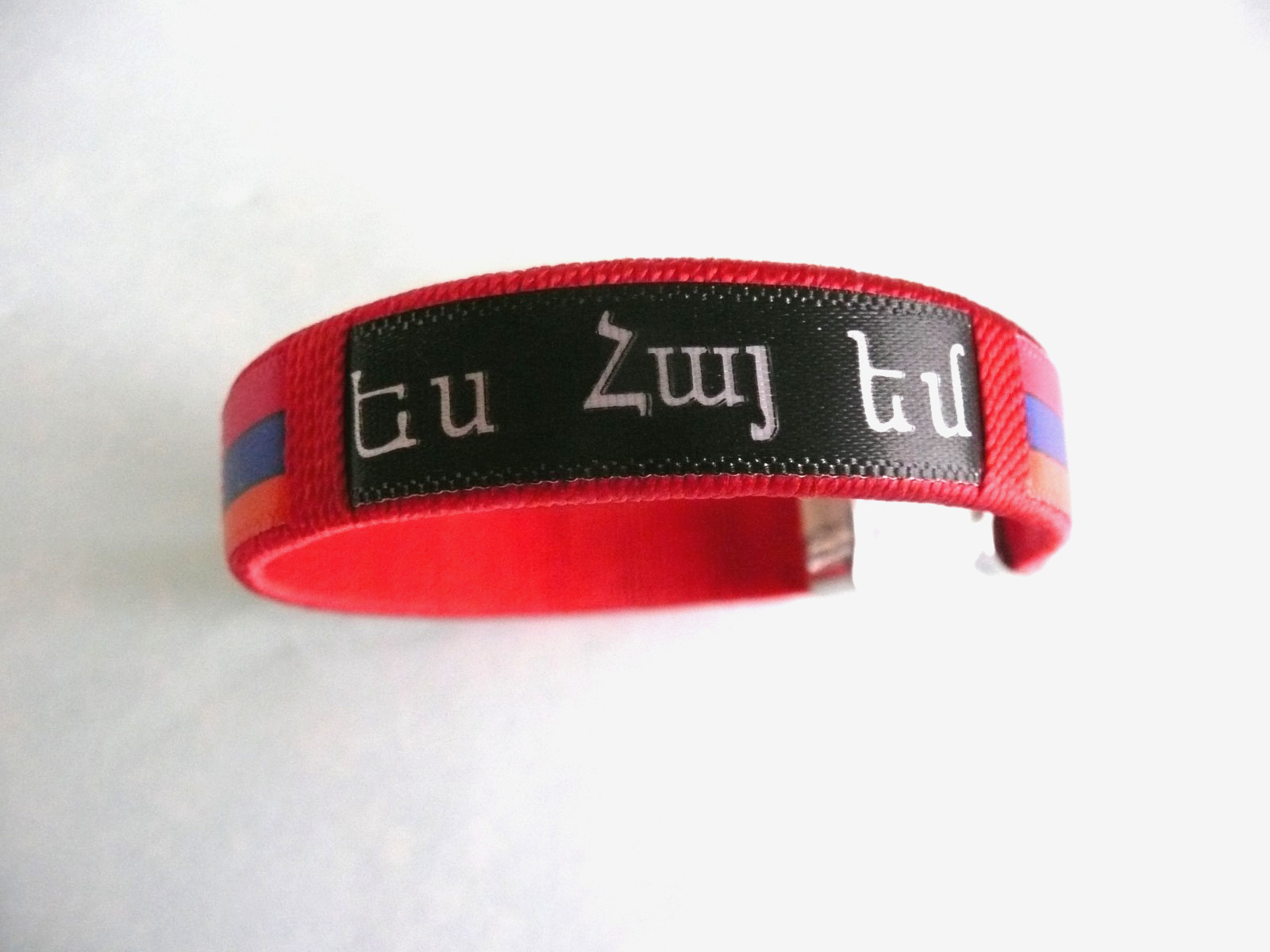 RED BLUE ORANGE ARMENIAN FLAG COLOR BRACELET ARMENIA Ես հայ Եմ