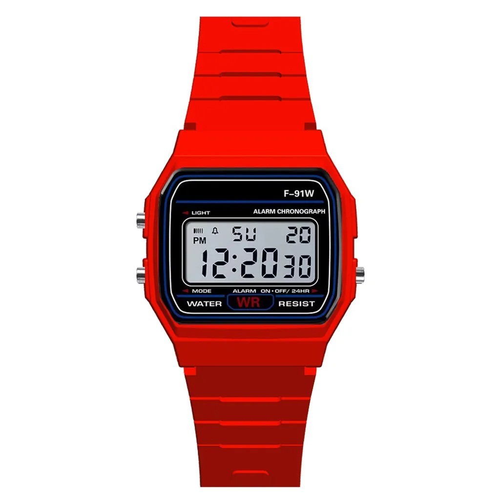 F-91W Style Digital Watch Men Women Unisex Retro Sport Stopwatch Alarm Lig