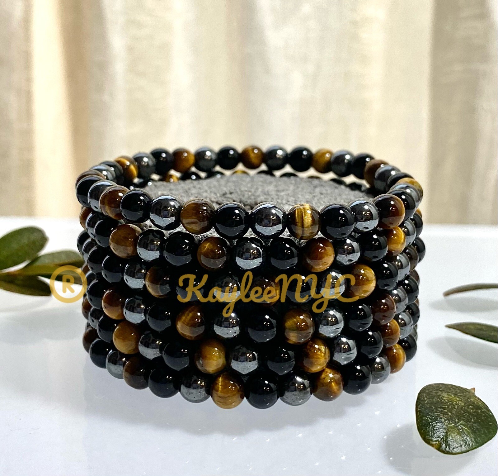 Wholesale 6 Pcs Natural Protection Crystal Bracelet 6mm 7.5″