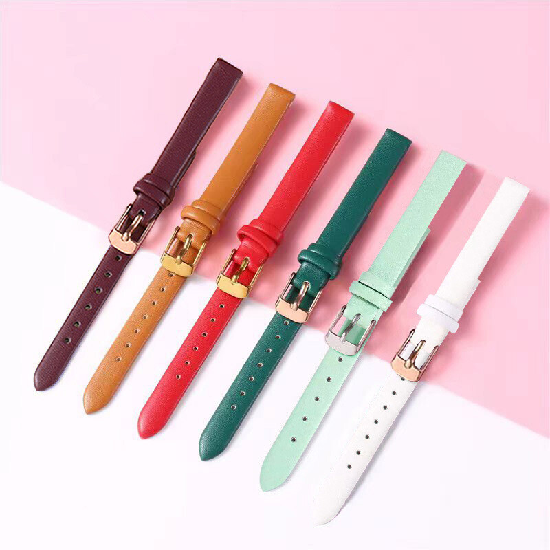 Quality Double Sided Cowhide Genuine Leather Watch Band Strap 8 10 12 14 16mm