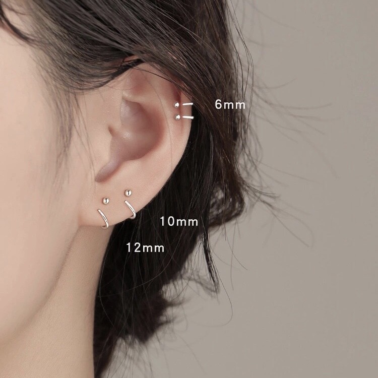 Womens Surgical Steel Sleeper Tiny Round Huggie Hoop Earrings Fashion Jewelry