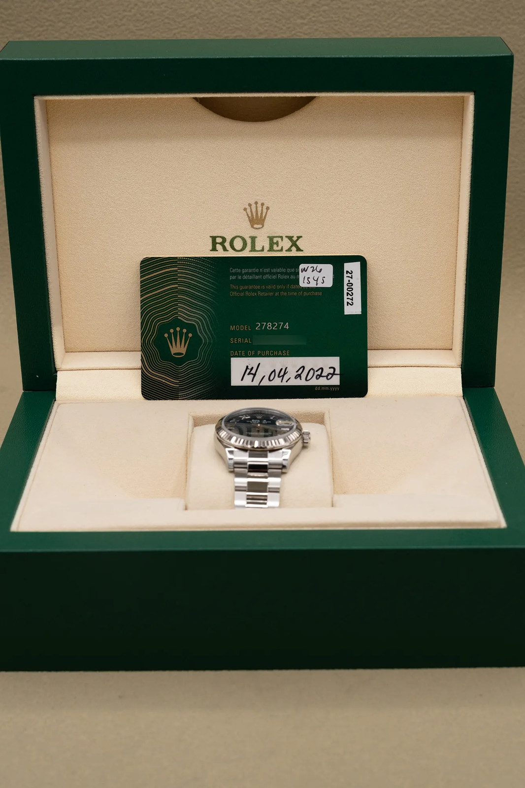 2022 Rolex Datejust 31 Blue Roman Dial Complete