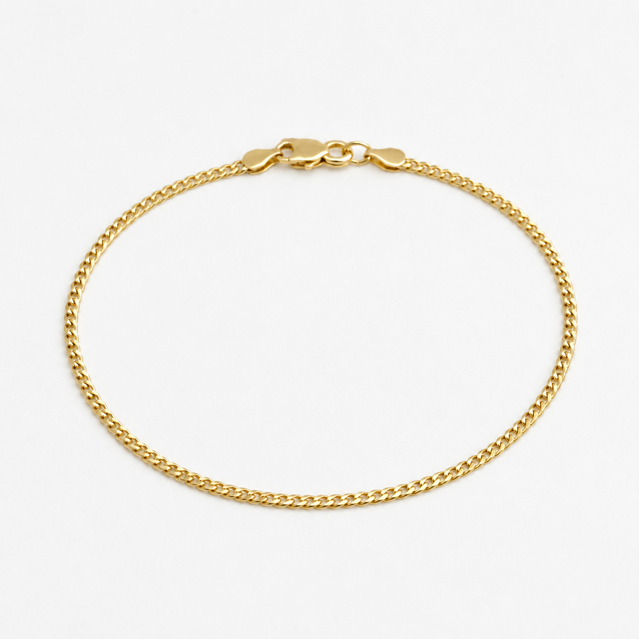 Real 10K Yellow Gold Cuban Link Bracelet 2MM Chain Men Women 7 8 Inch