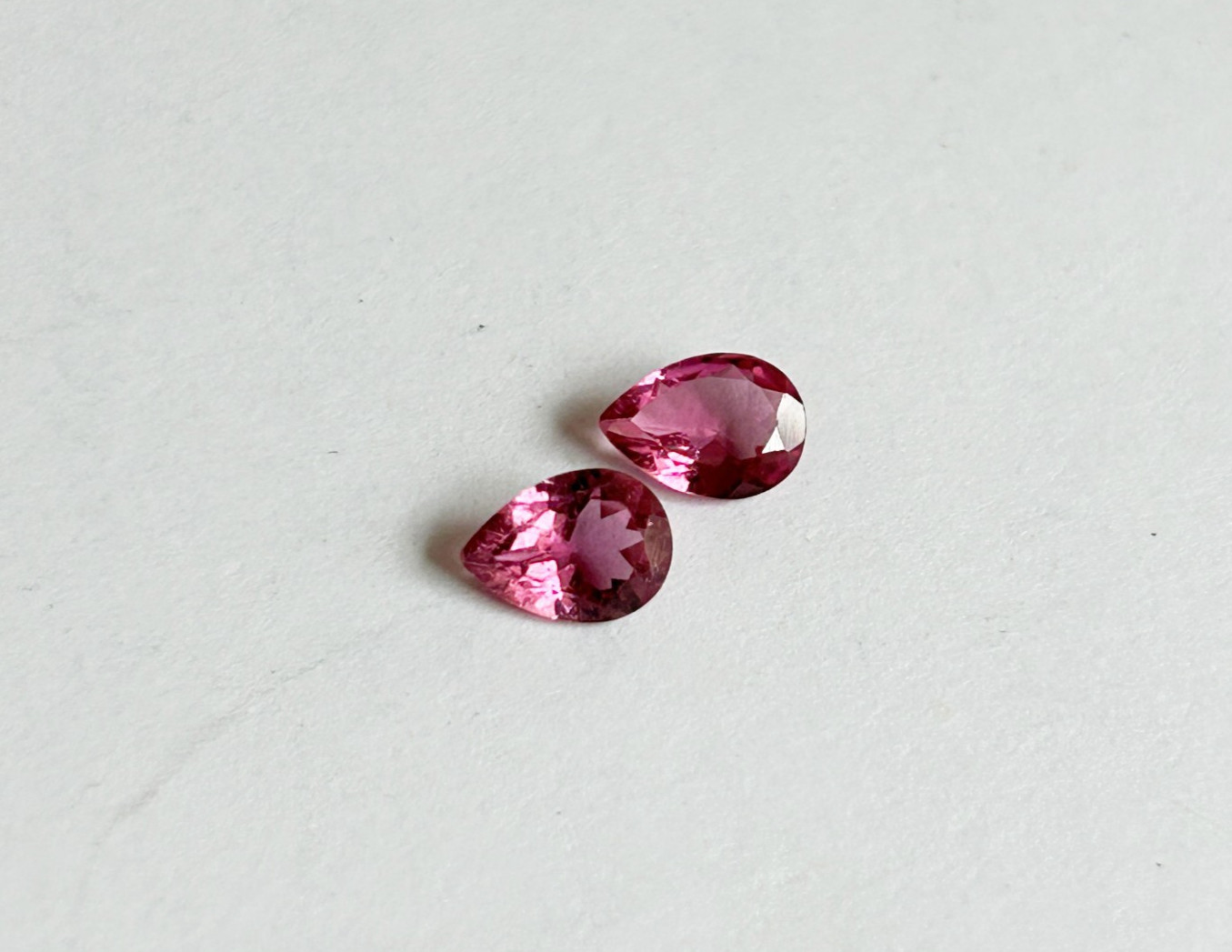 7×5 mm Pear Natural Pink Tourmaline Earring Pair matching stones pair Unheated