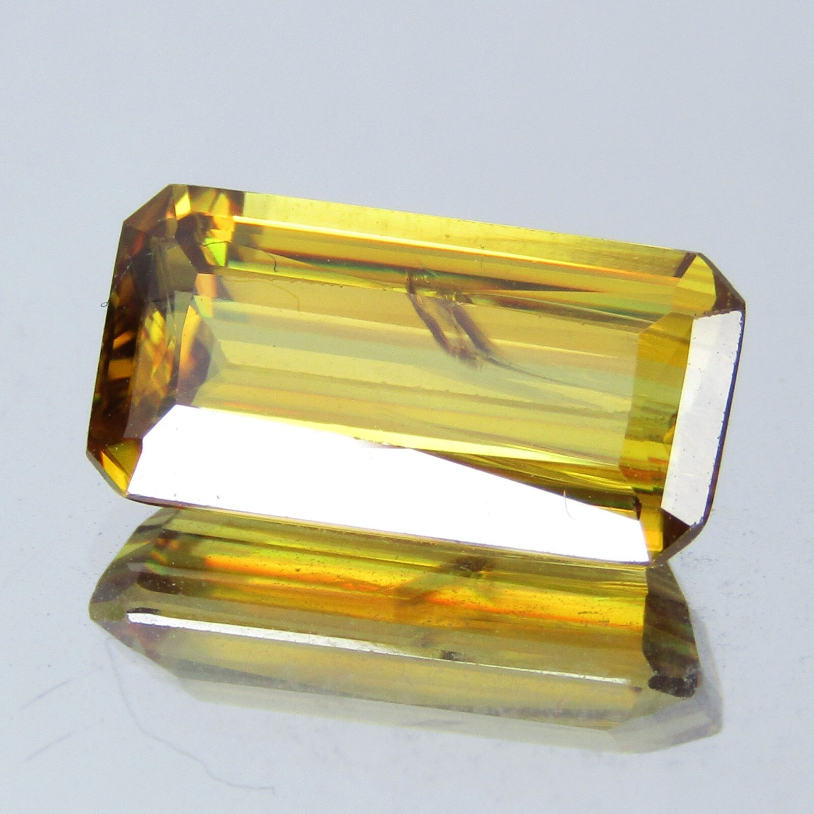3.07Cts Natural Genuine Firing Sphene Titanite Emerald Cut Loose Gemstone
