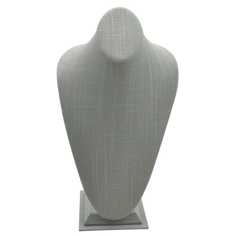 Modern Grey Linen Necklace Display Tall Necklace Display Showcase Jewelry Bust