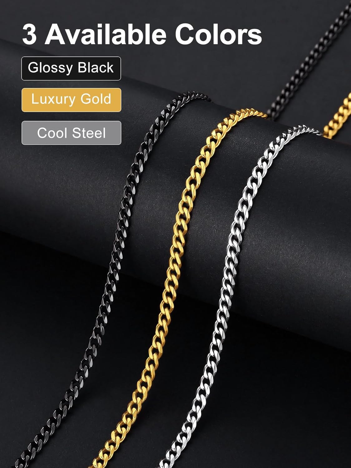 3Mm/6Mm/9Mm/12Mm Miami Curb Cuban Link Chain for Men Women, 316L Stainless Stee