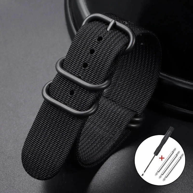 18mm 20mm 22mm 24mm Ballistic Durable Military Nylon Wrist Watch Band Strap