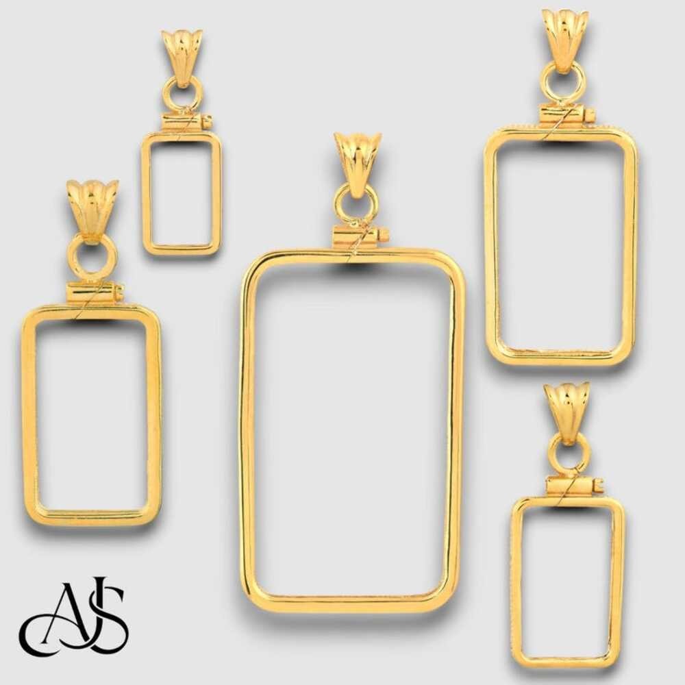 Gold Bar Pendant Frame Bezel for Swiss Credit Pamp Suisse 1-20 grams