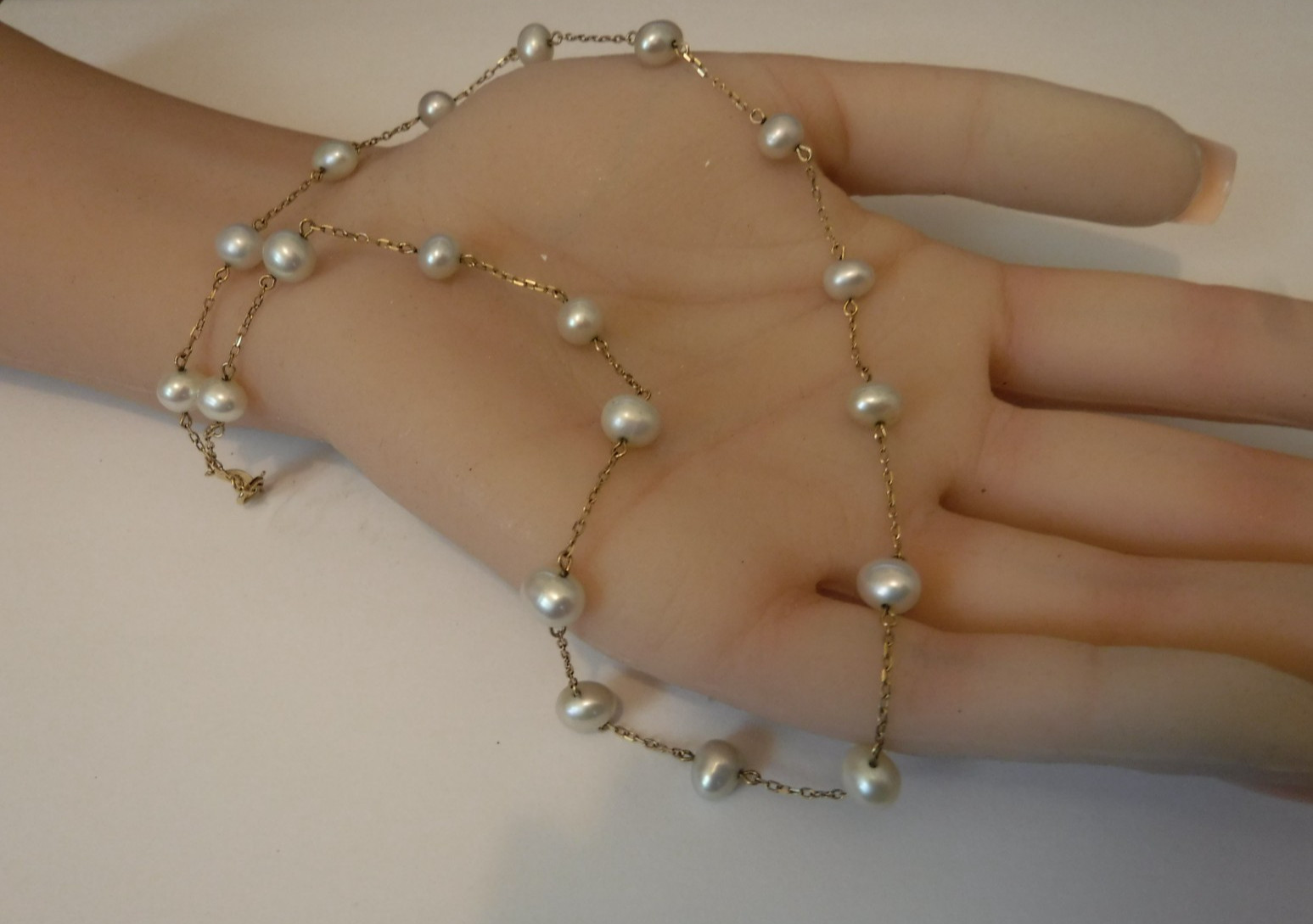 14 K Yellow Gold FW Pearl Designer Peter Brams Necklace 5 m/m 17 Inches