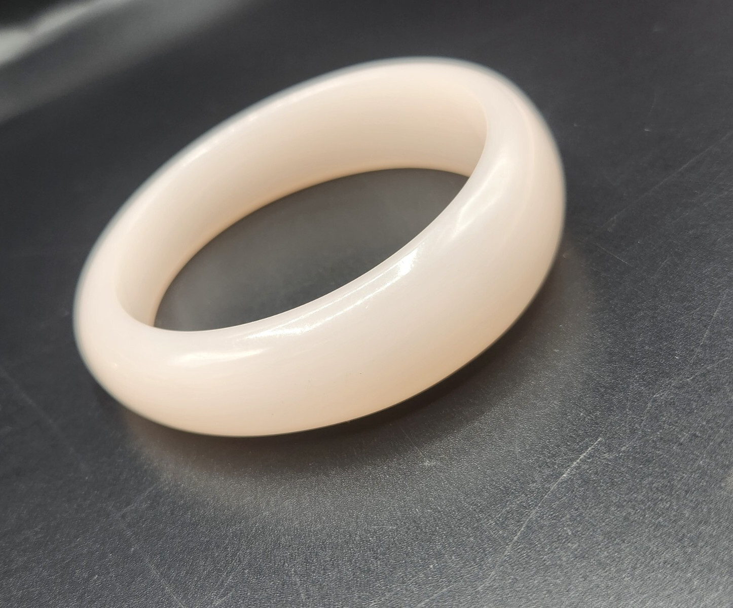 Very Light Pale Pink Acrylic Graduated Bangle Bracelet