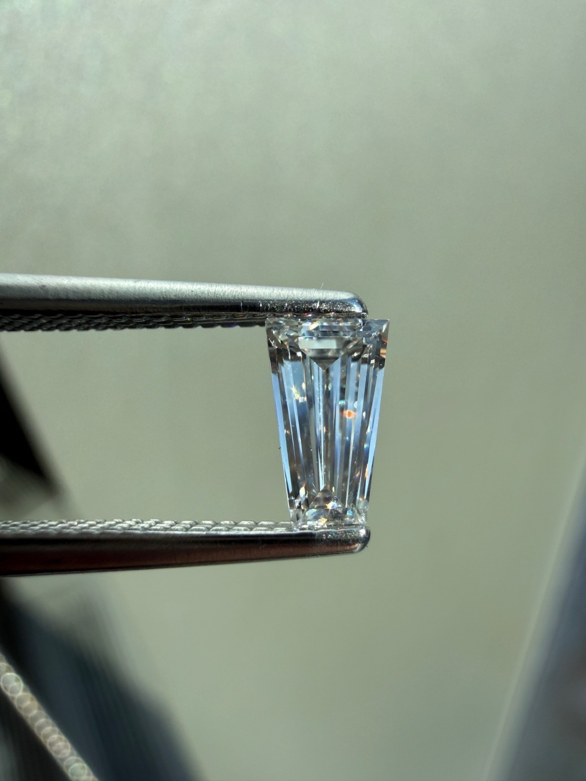 Loose Natural Untreated Earth Mined Diamond Tapered Baguette E SI1 GIA 0.38ct