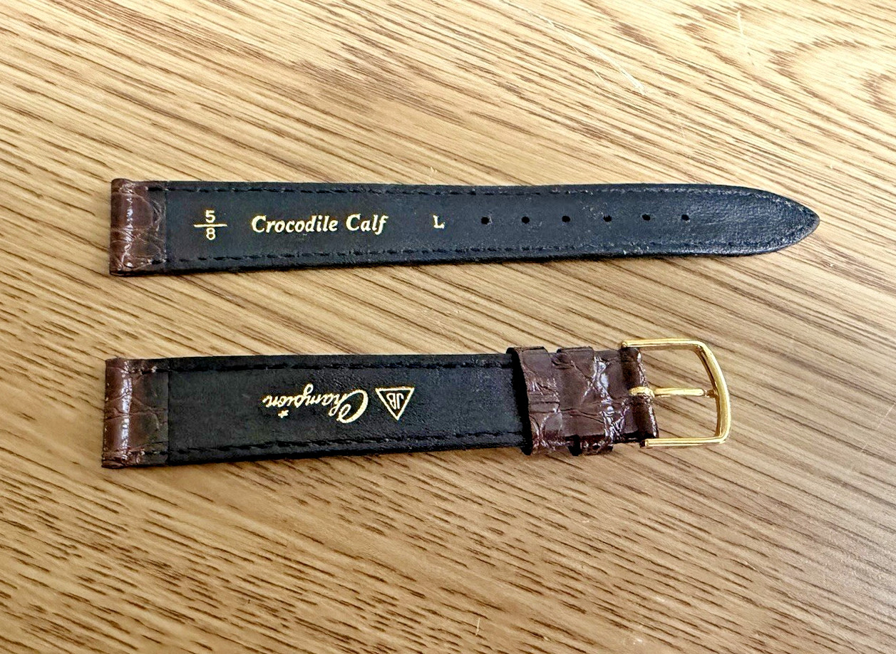 Vintage NOS 1960’s (5/8″) 16mm Brown Crocodile Calf Leather Watch Band