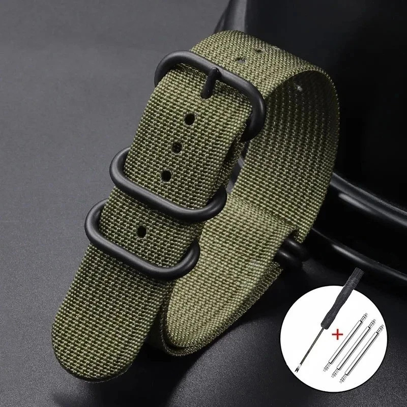18mm 20mm 22mm 24mm Ballistic Durable Military Nylon Wrist Watch Band Strap