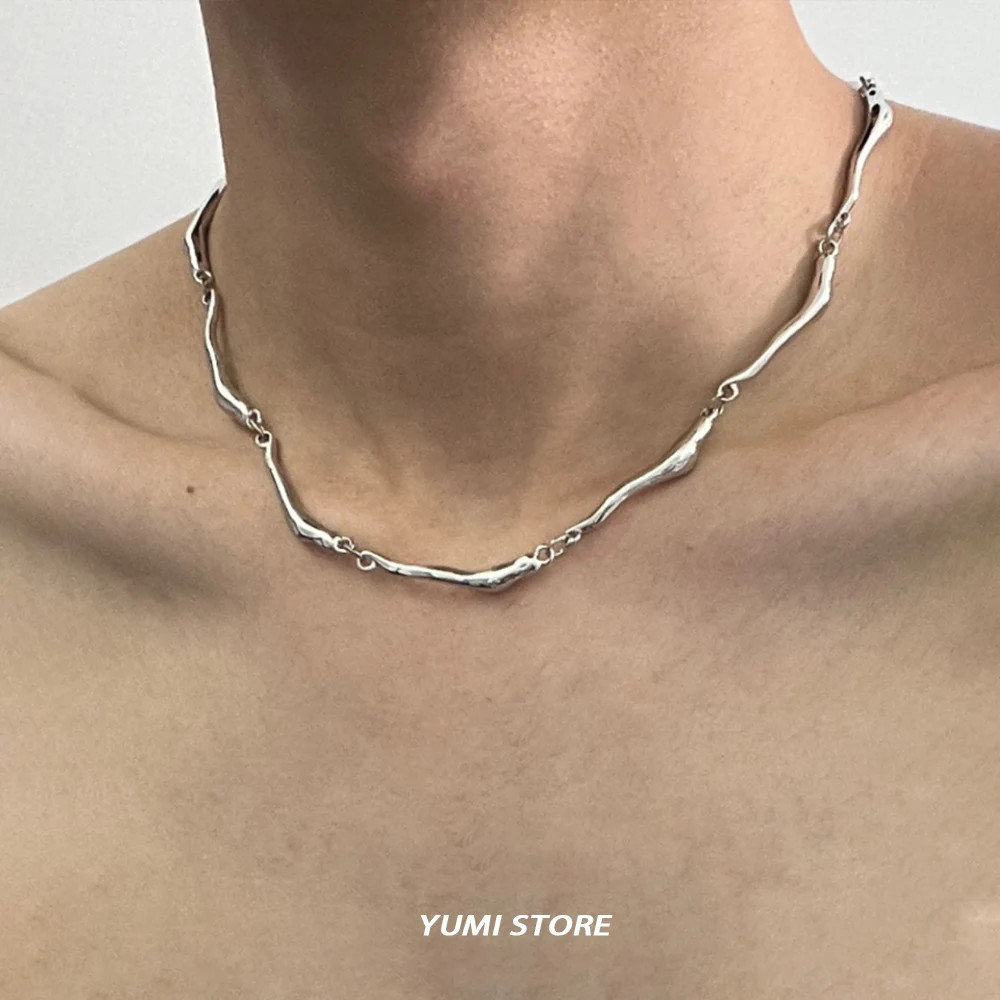 Hip Hop Irregular Necklace For Man Woman Punk Titanium Steel Not Fading Luxury C
