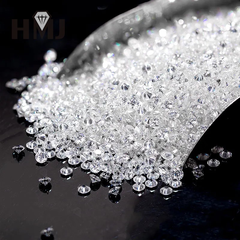 0.7~3MM Melee Round Moissanite Stone D White VVS Loose Gemstone For Earring Ring