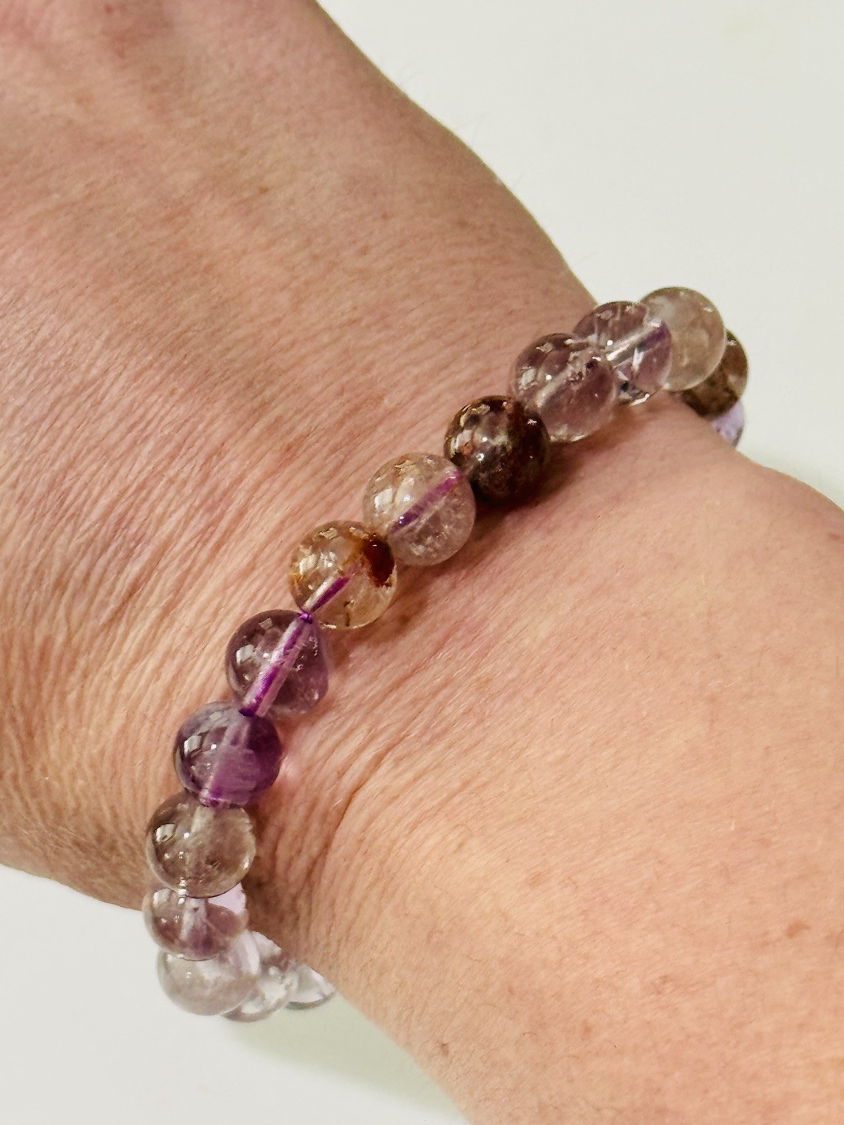 8mm Natural Super 7 Melody Stone 7.5″ Crystal Healing Stretch Gemstone Bracelet