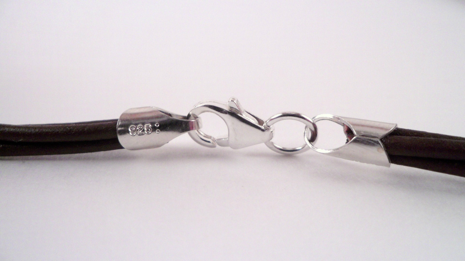 3 strand 2mm leather cord necklace sterling silver u pick length & color
