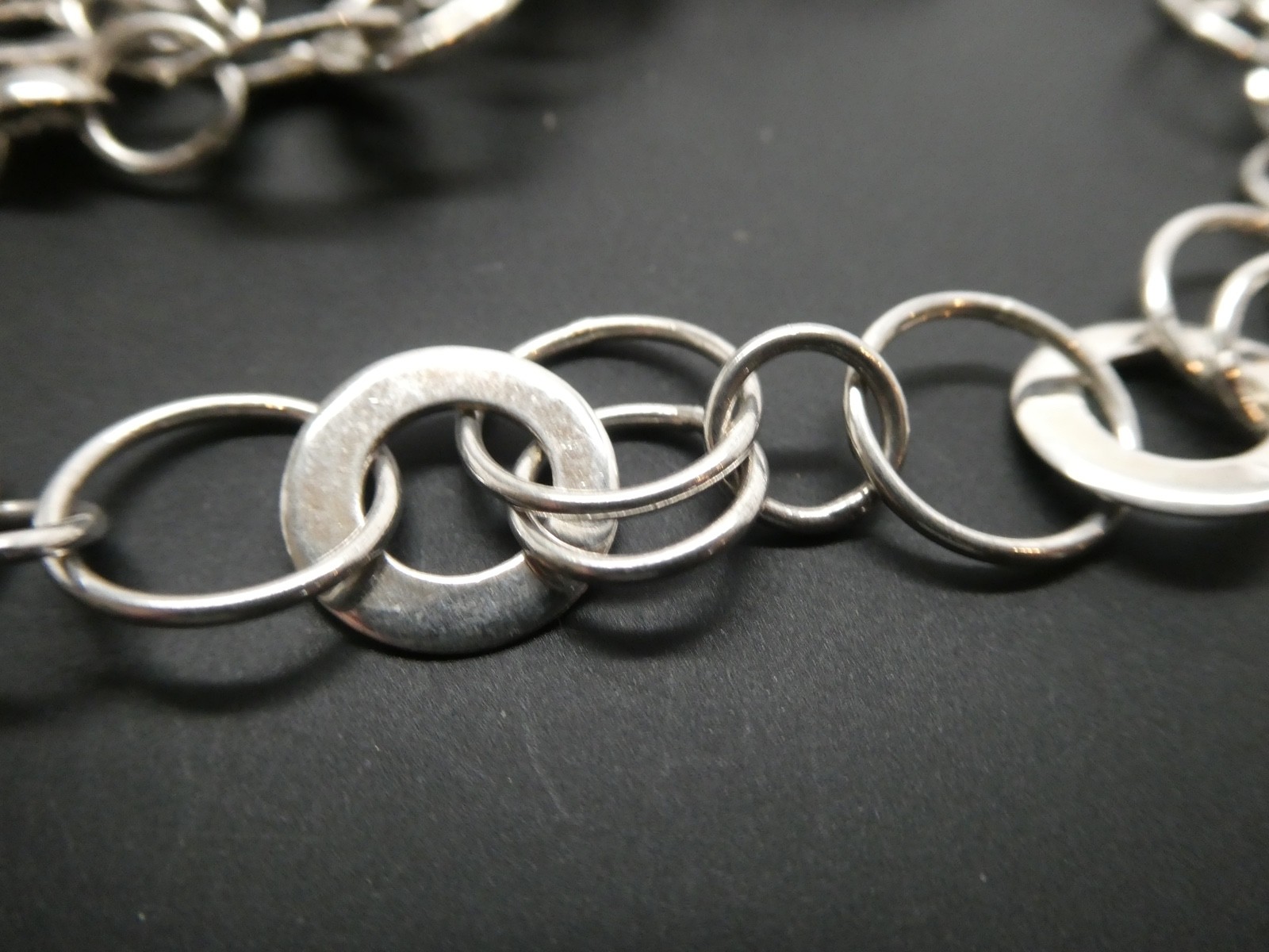 Chateau D’ Argent Canada Sterling Silver 925 Circle Linked Chain Necklace 54″