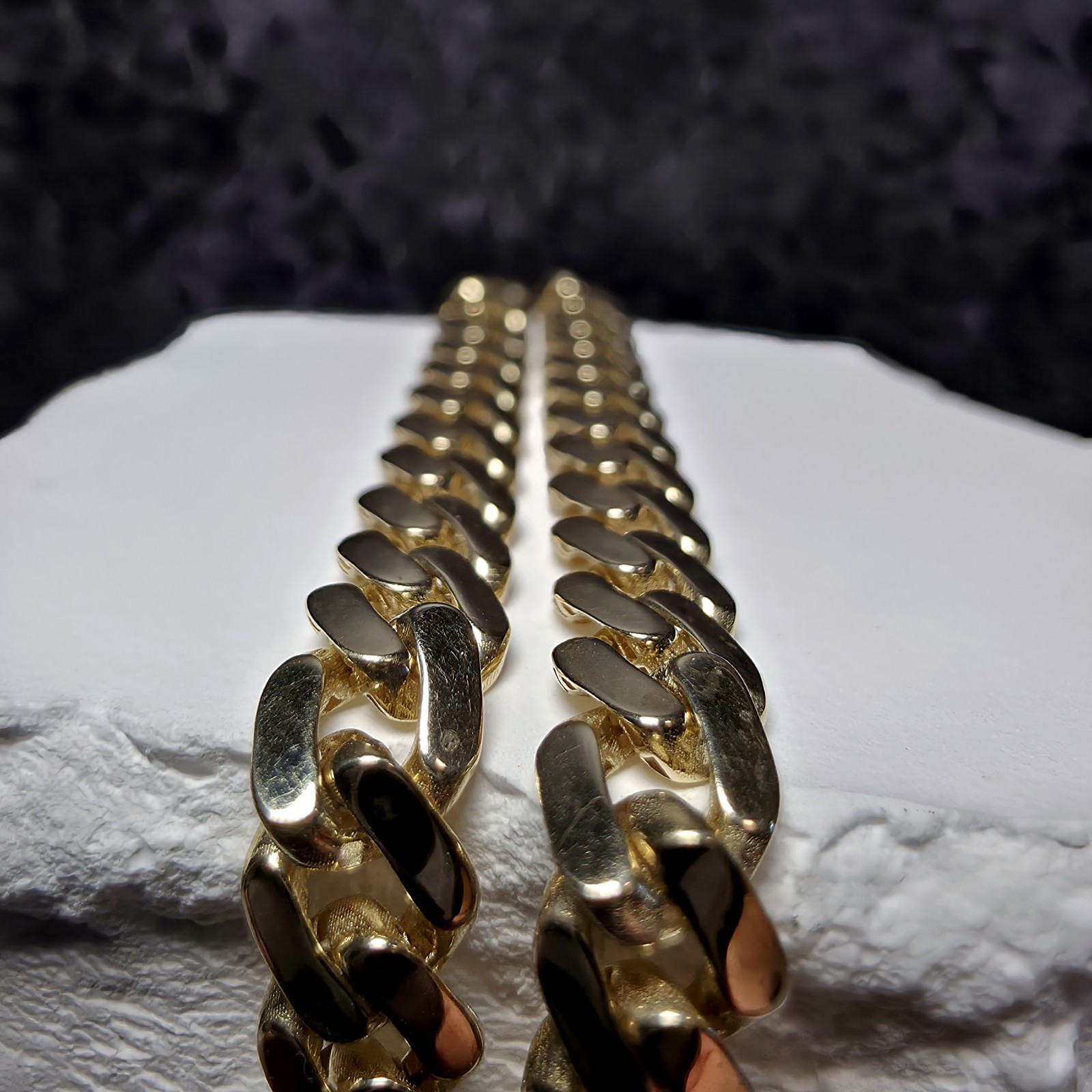 10K Solid Yellow Gold 6.1mm Monaco Cuban Chain (22″) w/Iced-Out Coffin Lock