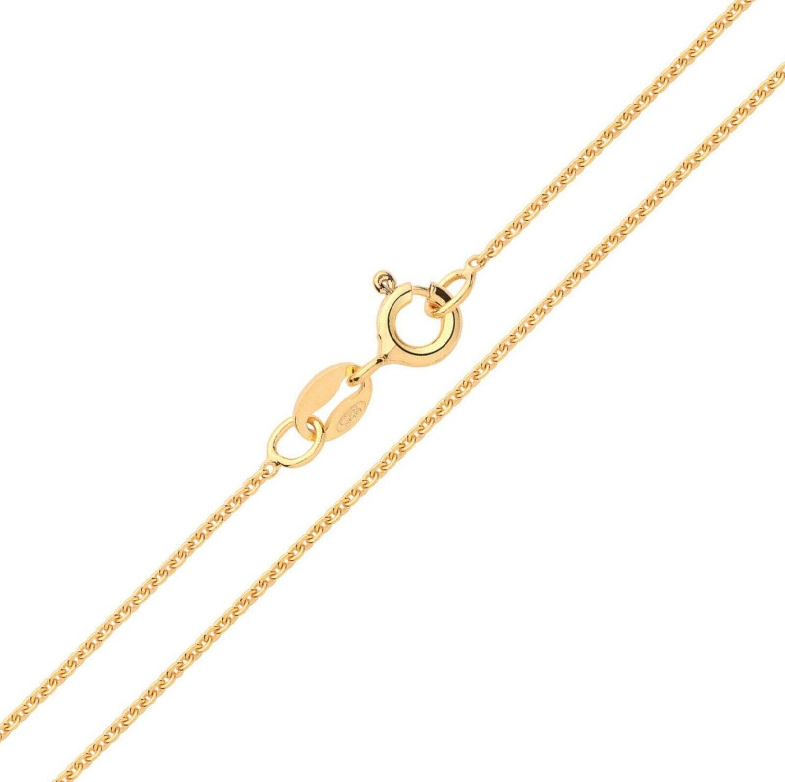 9CT YELLOW GOLD & SILVER BELCHER CHAIN NECKLACE 16″ 18″ 20″ 22″ 24″