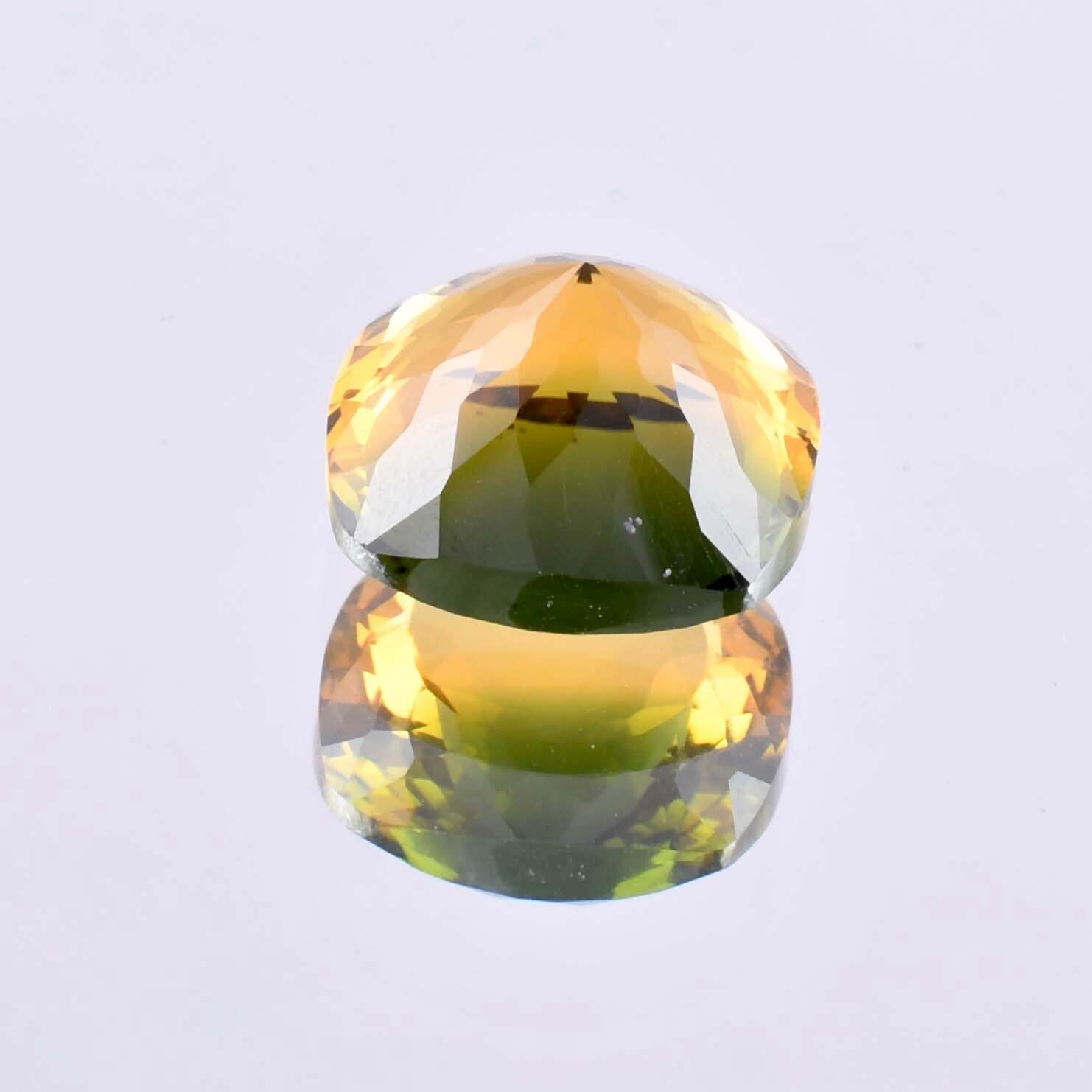 Flawless Natural Bi-Color Yellow Green Tourmaline (GIT Certified) Loose Gemstone