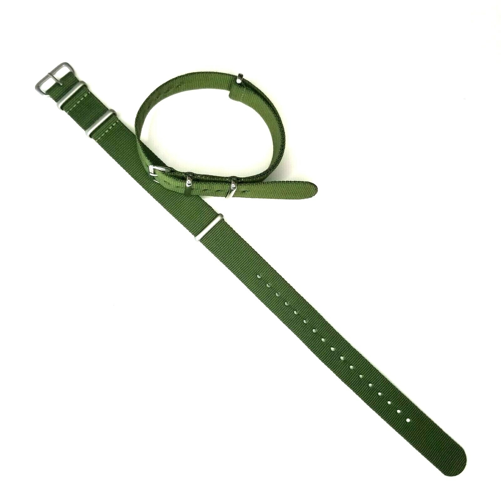 18mm Green NATO G10 strap Ballistic nylon military Mil Spec MoD watch band USA