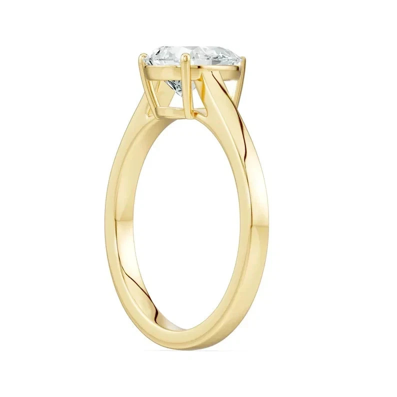 1 CT Pear Moissanite Solitaire Ring D Color VVS 925 Sterling Silver Jewelry