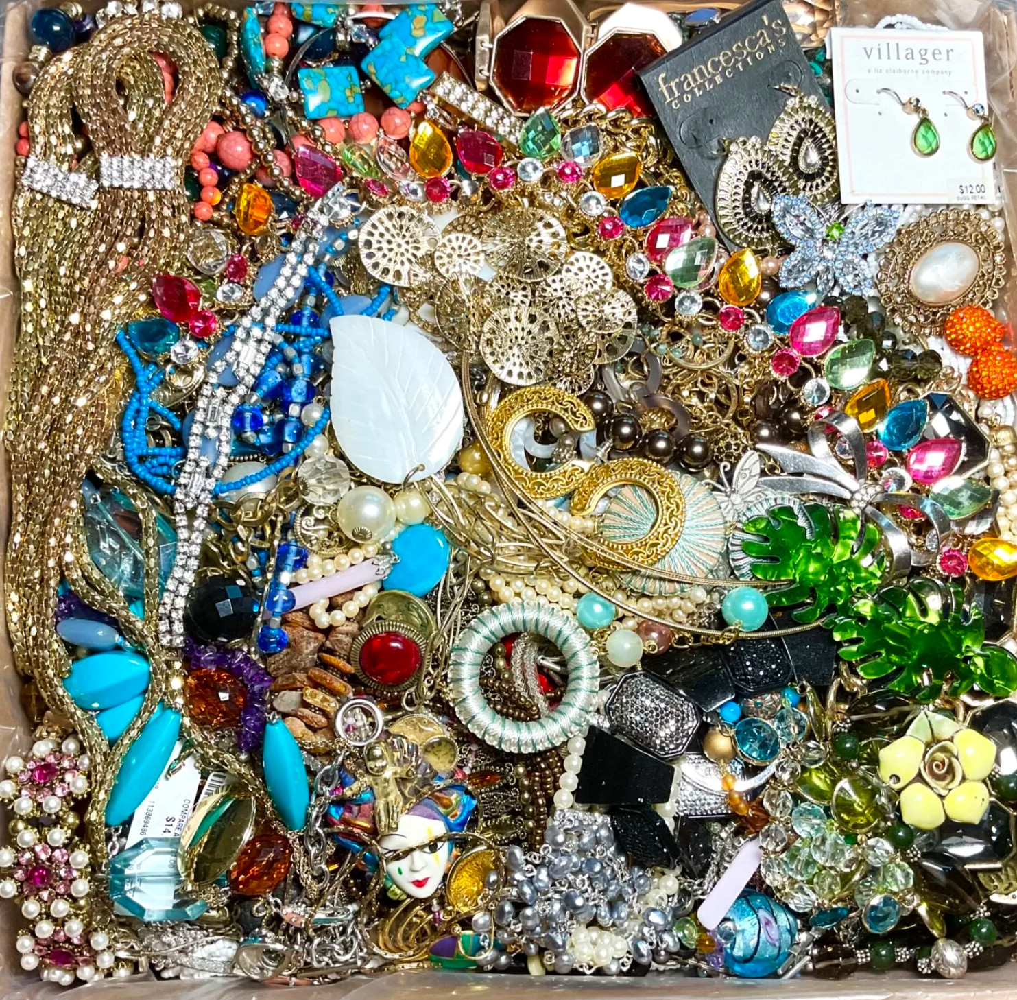 5 Pound Lb Unsearched Lot Jewelry VTG New Junk Art Craft Treasure Box FREE SHIP