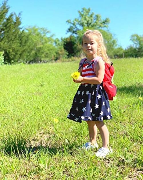 Goodplayer Toddler Kids Baby Girls 4th of July Outfit Straps 12-18 Months Red