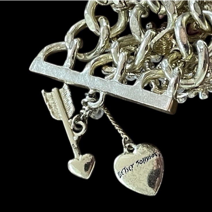 BETSEY JOHNSON Rare Floral Bouquet Gold-Tone Bracelet