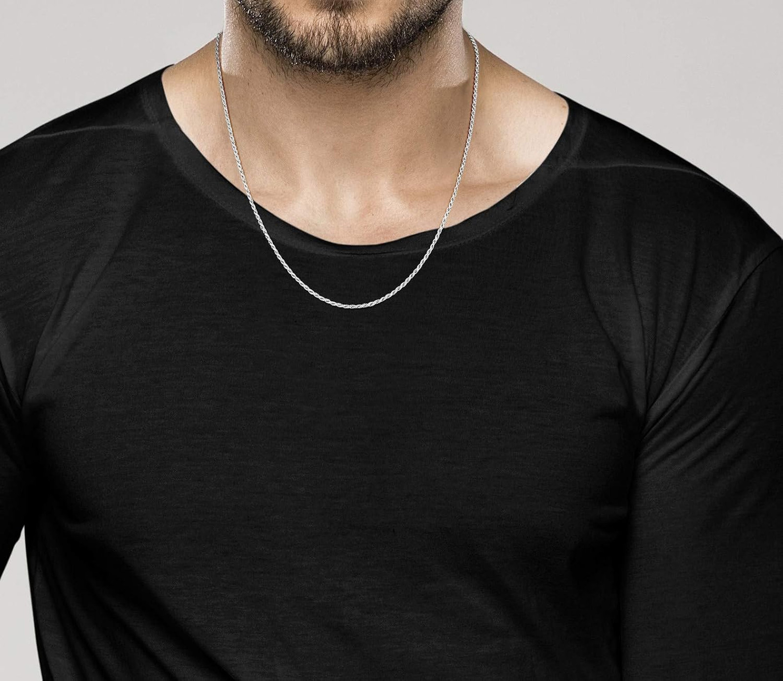 Sterling Silver Rope Chain Necklace Men Women 2mm 3mm Italian Made