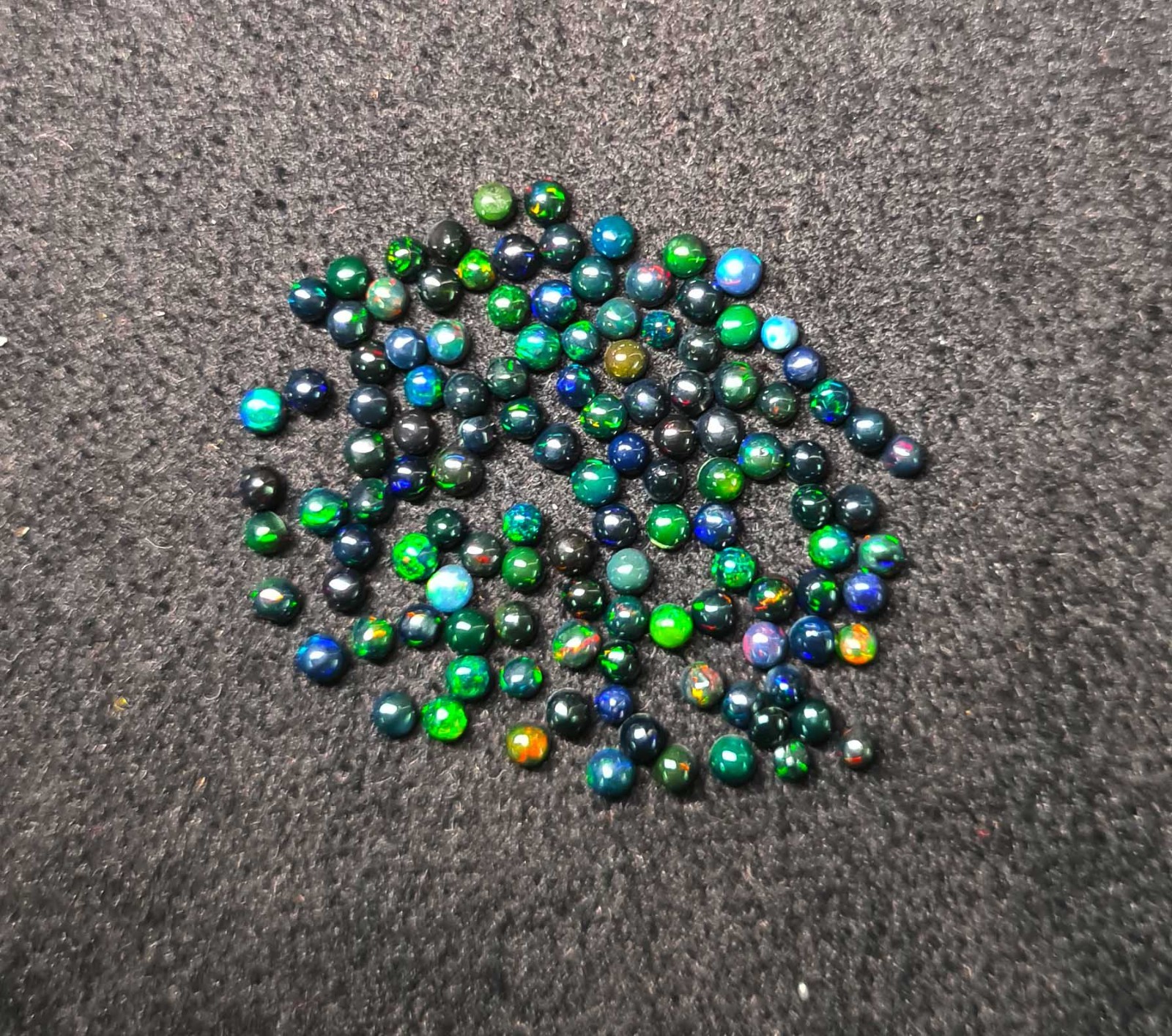 Natural Ethiopian Black Opal Round Cabochon Loose Gemstone Lot 100 Pcs 2.50 MM