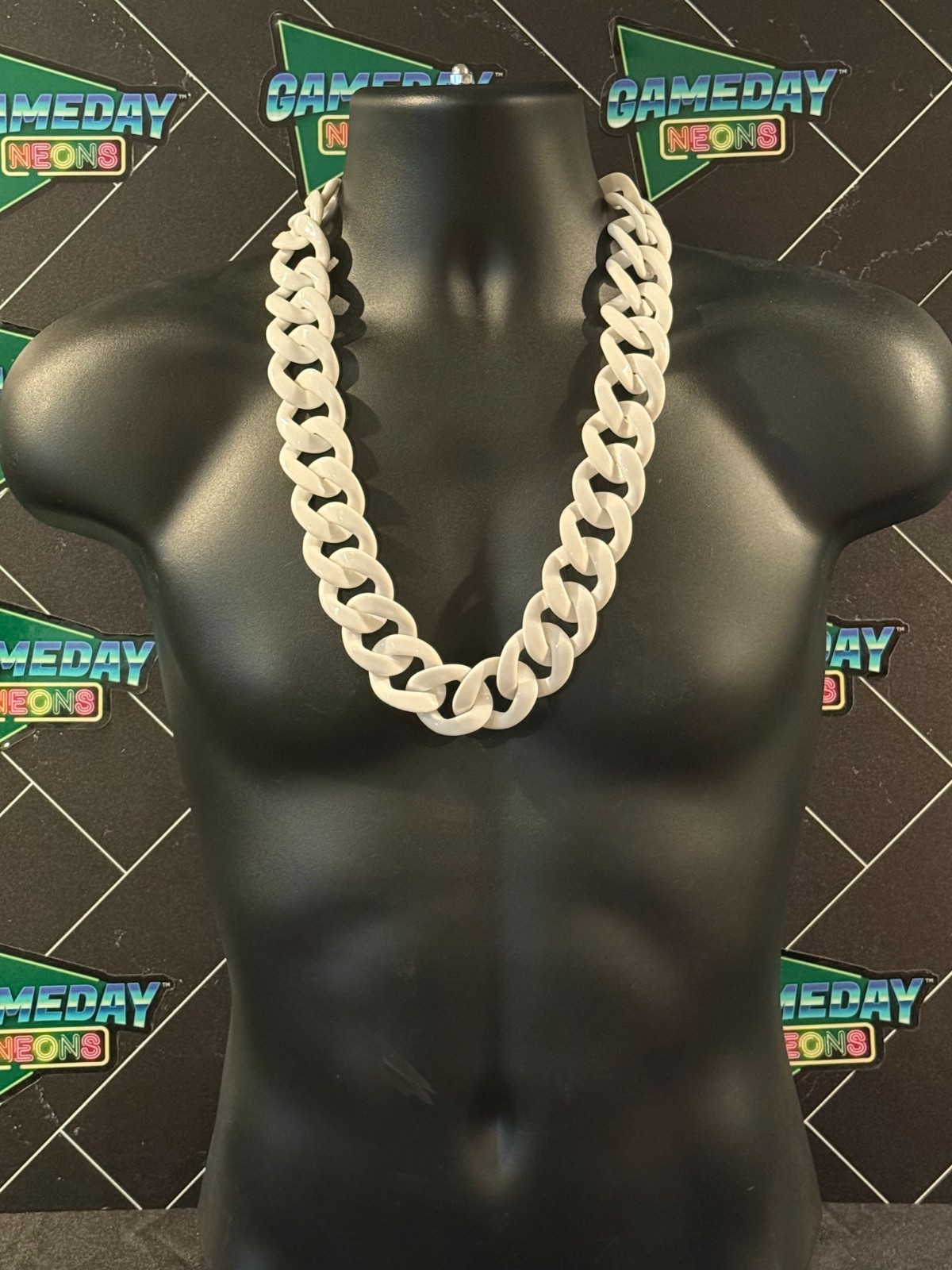 Men’s Chunky Cuban Necklace, 30 inches Fake Hip Hop Chain, Plastic Rapper…