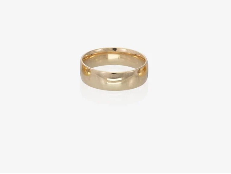 Daily Wear Men’s Solid Metal Comfort Fit Band Ring 14k Yellow Gold Plated Silver